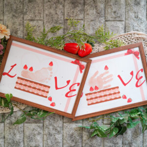 ２月１２日開催　バレンタインの手形足形アート