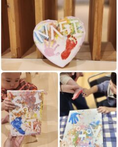 0歳さんからのフィンガーペイント記念ボード